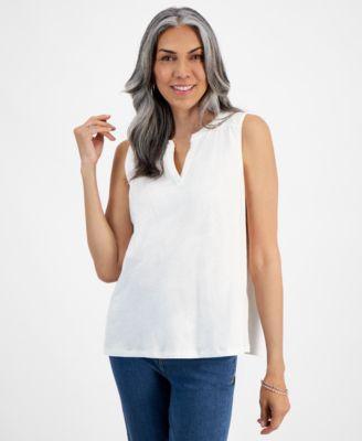 Style & Co Womens Linen-Cotton Sleeveless Top, Created for Macys Product Image