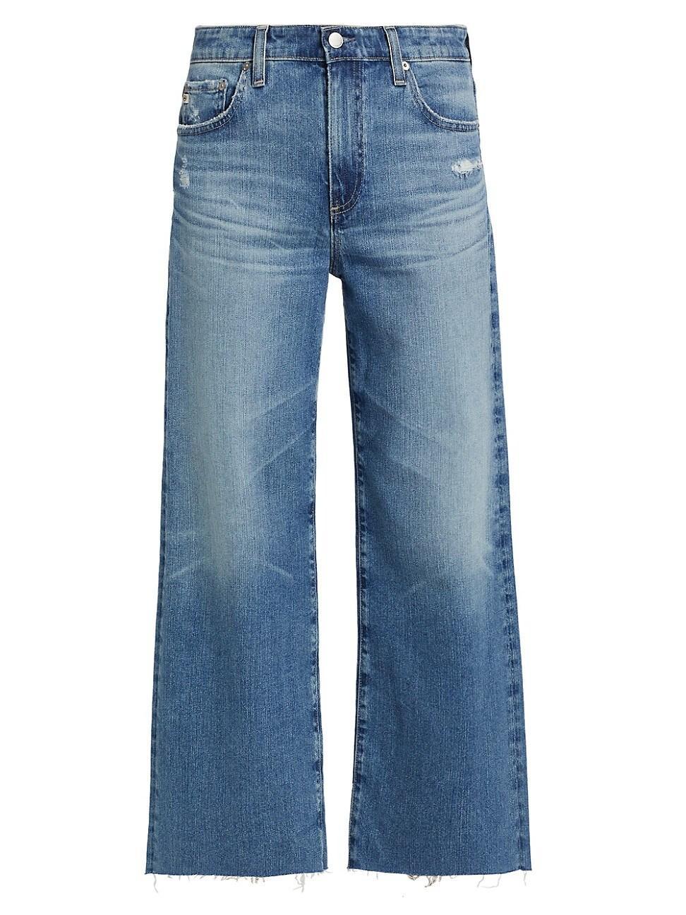 Womens Saige High-Rise Wide-Leg Crop Jeans Product Image