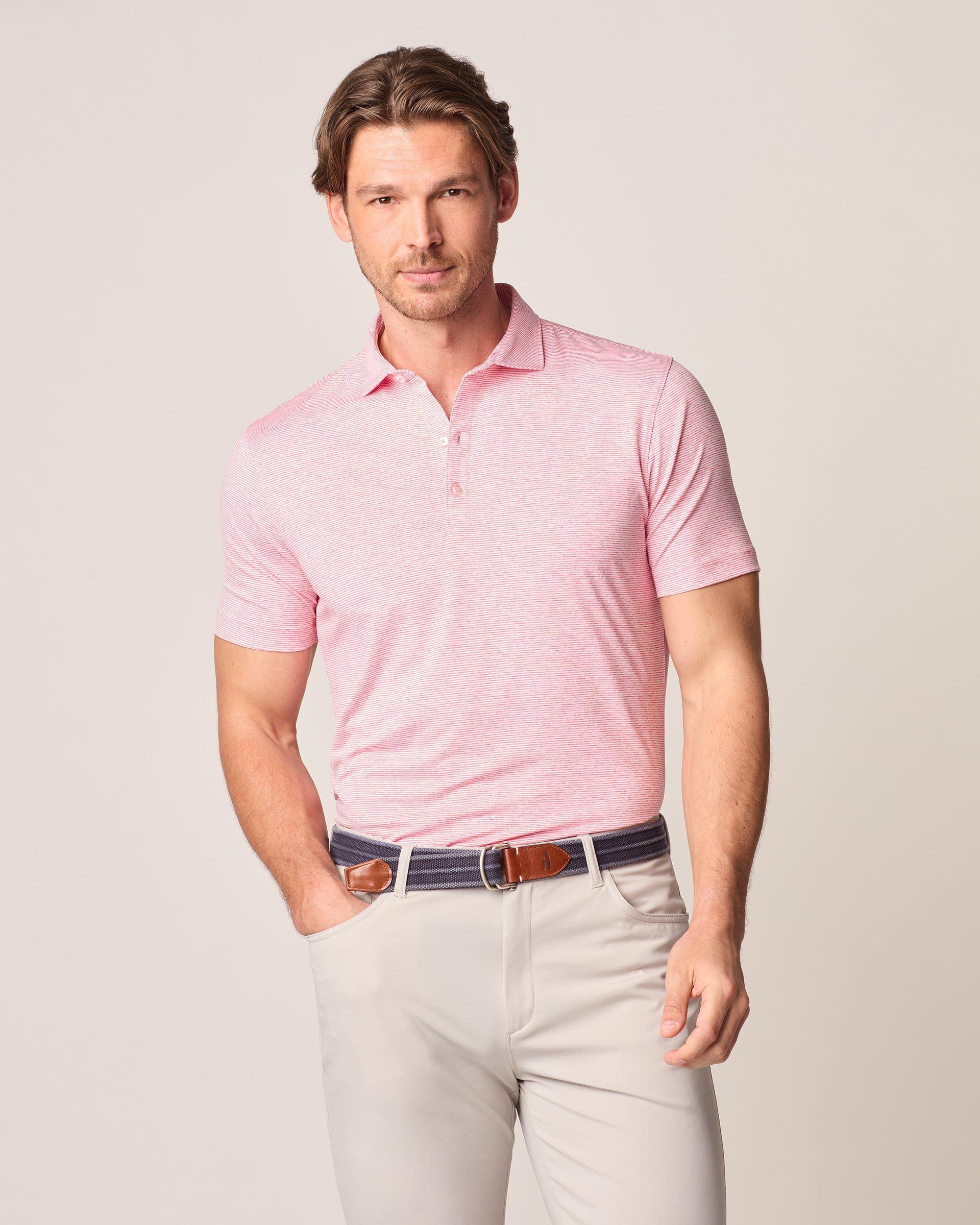 Lyndon Striped Jersey Performance Polo Male Product Image