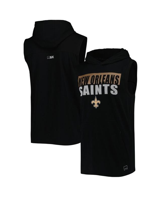 Mens Msx by Michael Strahan Black New Orleans Saints Relay Sleeveless Pullover Hoodie Product Image