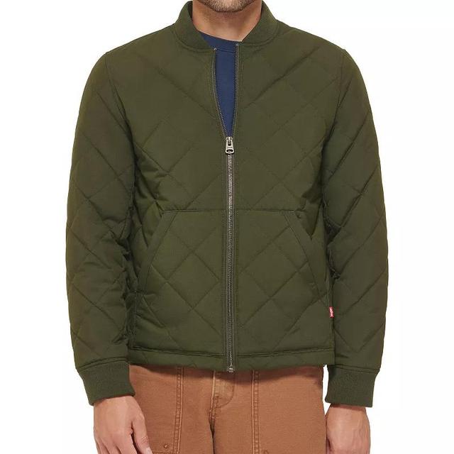 Mens Levis Diamond-Quilted Bomber Jacket Green Product Image