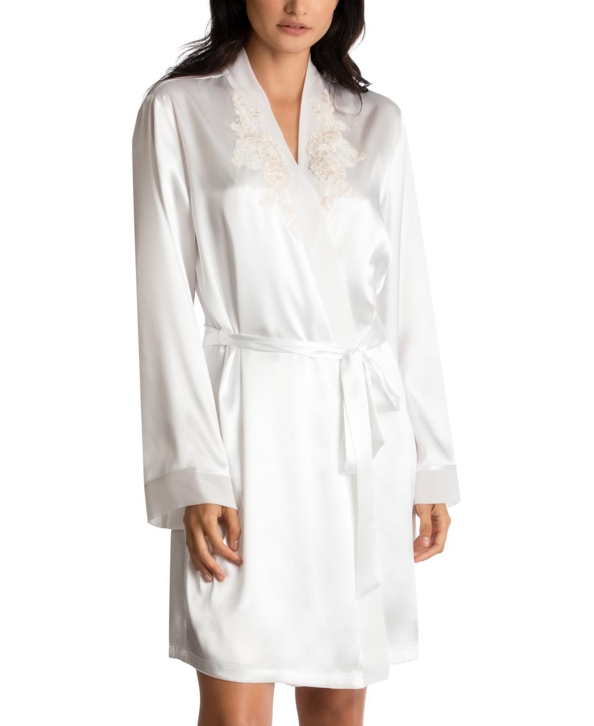 Linea Donatella Women's Bridal Embroidered Robe, Ivory, S-M Product Image