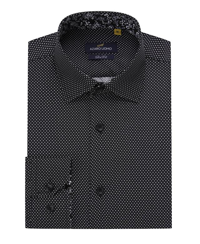 Mens Business Geometric Long Sleeve Button Down Shirt Product Image