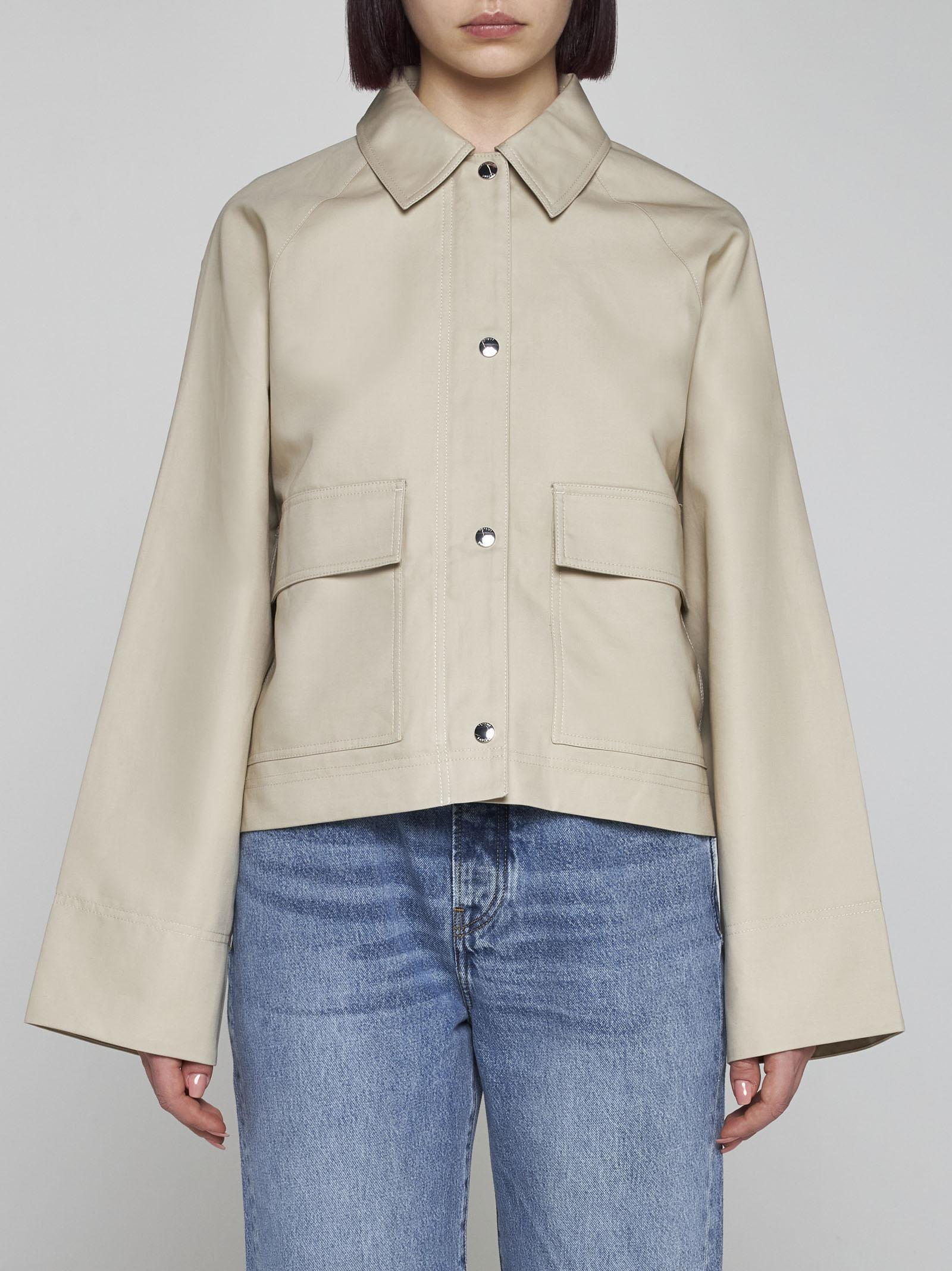 TOTÊME Cropped Organic Cotton Jacket In Sand Product Image