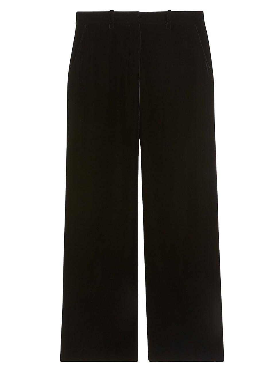 Womens Velvet Straight-Leg Trousers Product Image