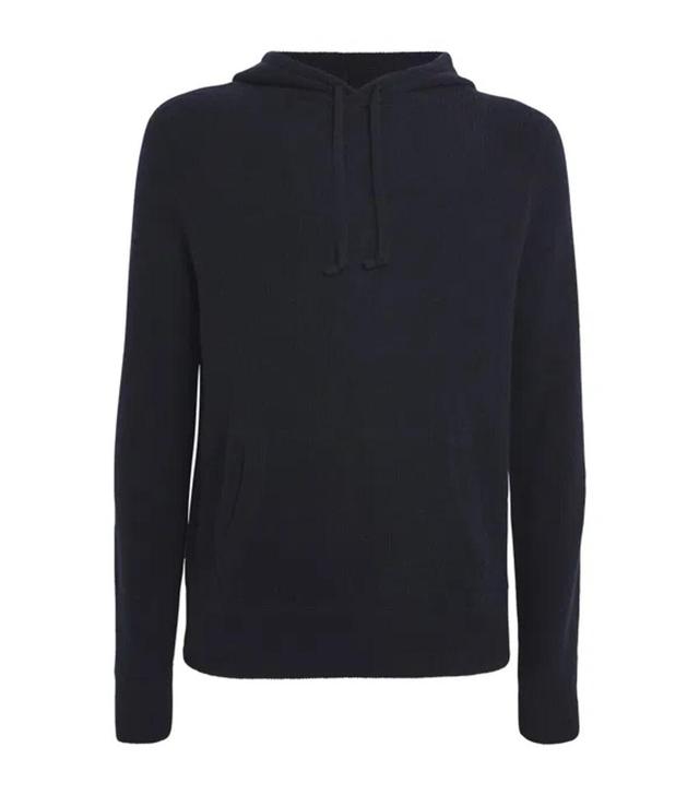 POLO RALPH LAUREN Cashmere Waffle-knit Hoodie In Blue Product Image