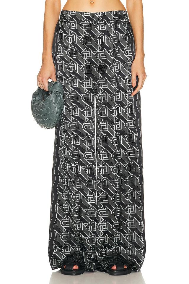 Casablanca Printed Wide Leg Trouser in Black Product Image