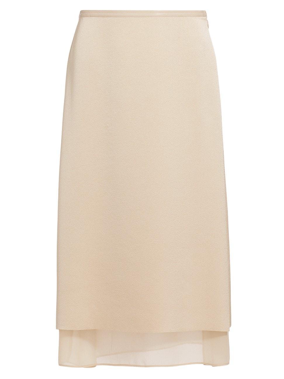 Womens Satin Pencil Midi Skirt product image