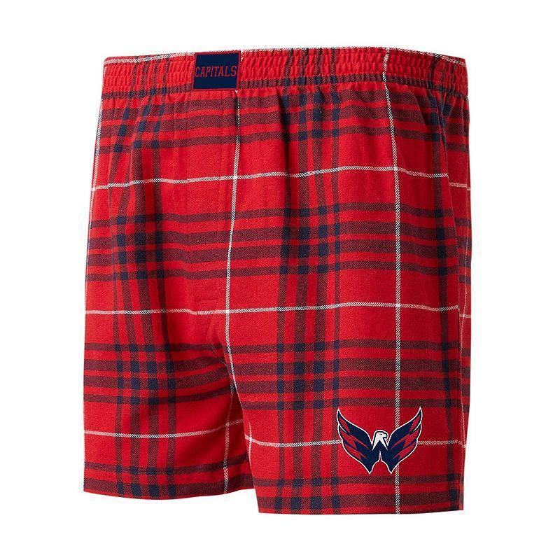 Mens Concepts Sport /Navy Washington Capitals Concord Flannel Boxers Product Image