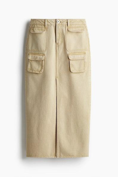 Denim Cargo Maxi Skirt Product Image