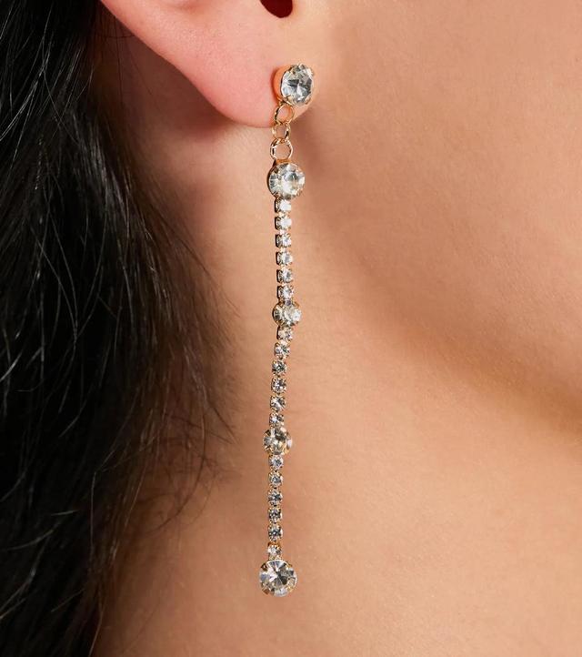 Beauty Perfection Linear Rhinestone Earrings Product Image