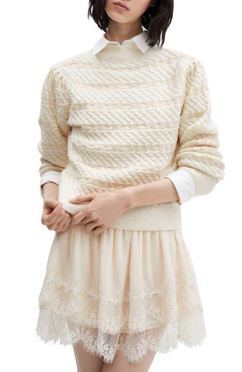 MANGO Mixed Stitch Mock Neck Sweater Product Image