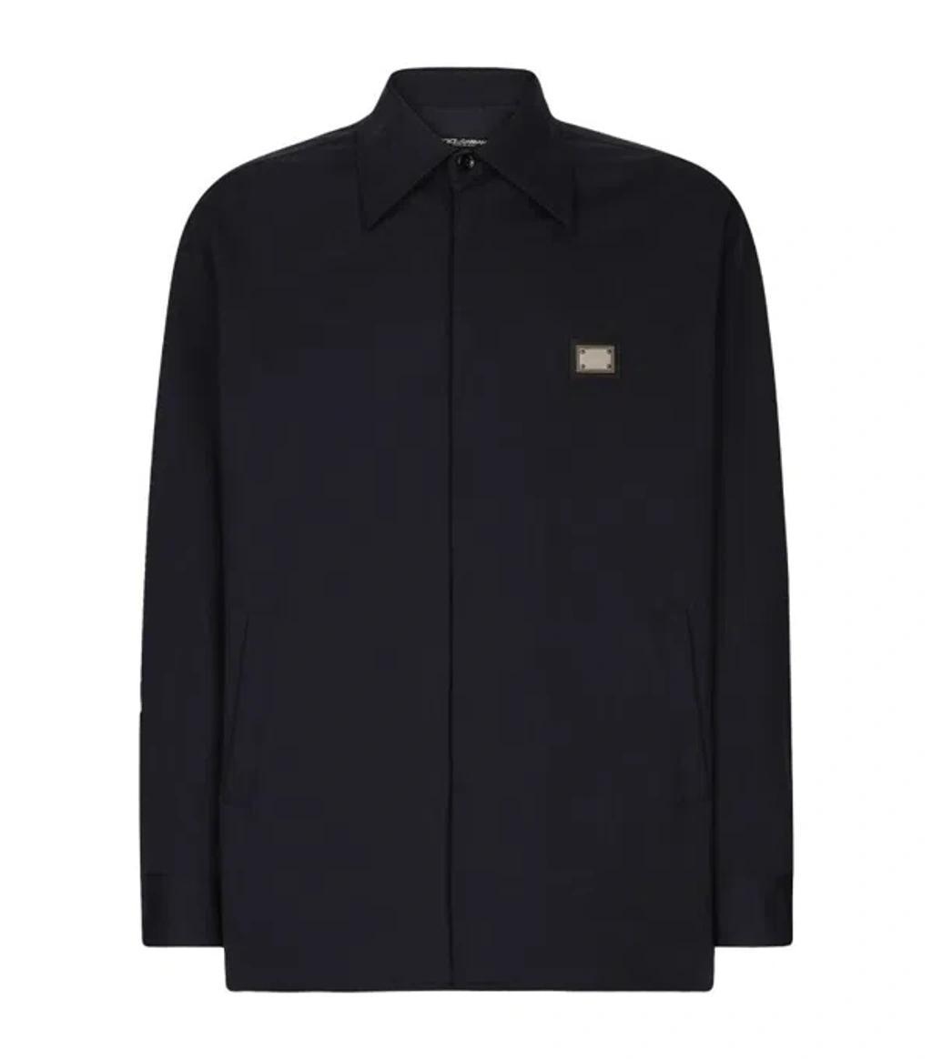 Logo Plaque Overshirt In Nero Product Image