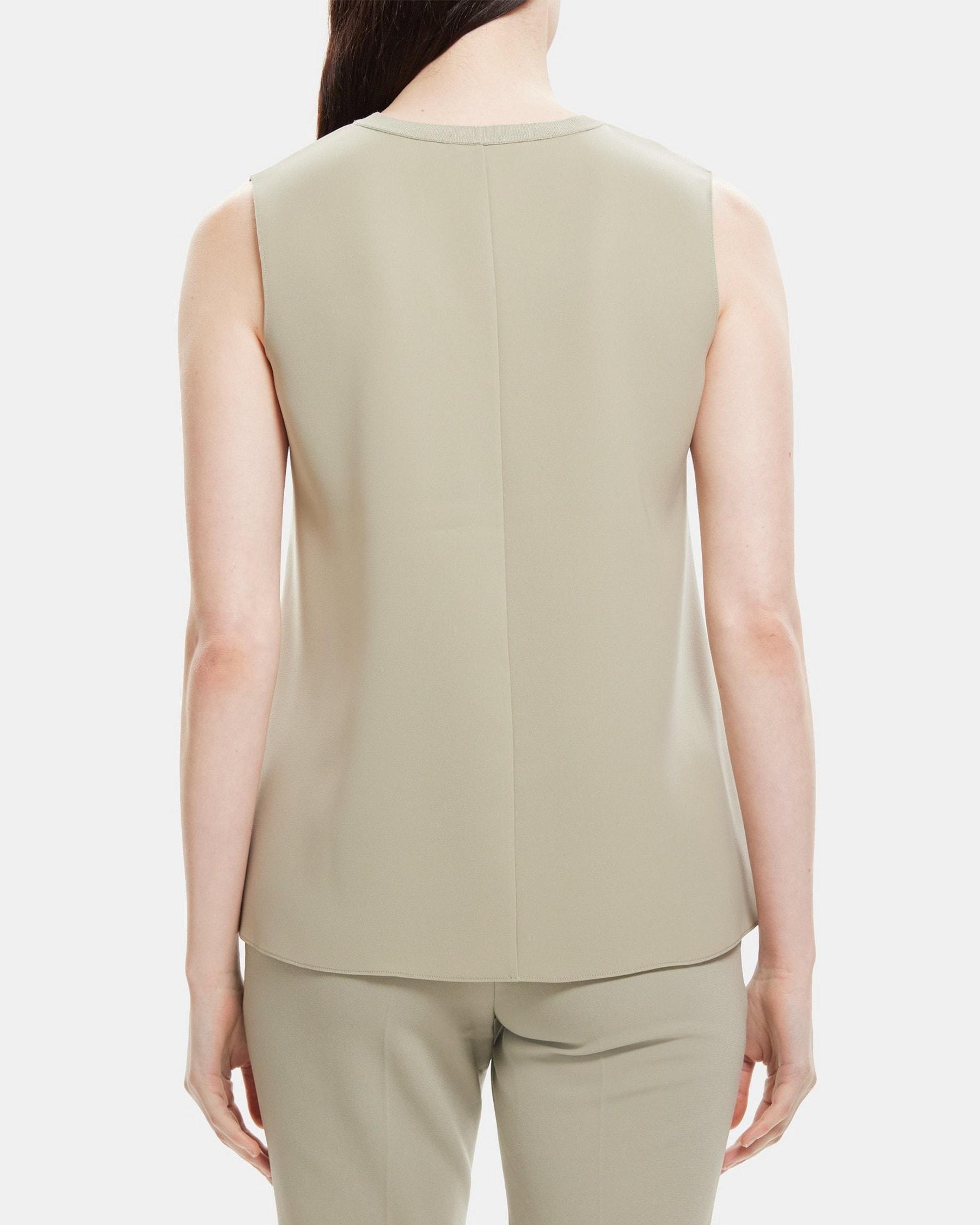 V-Neck Tank Top in Crepe Product Image