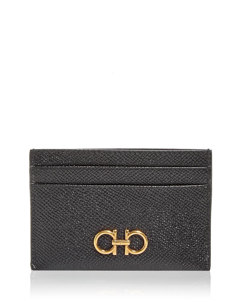 FERRAGAMO Double Gancio Leather Card Case Product Image