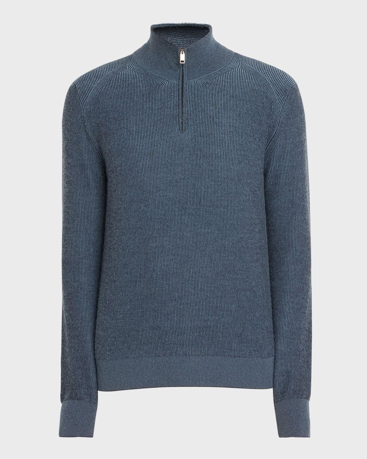 Mens Cashmere-Wool Quarter-Zip Sweater Product Image