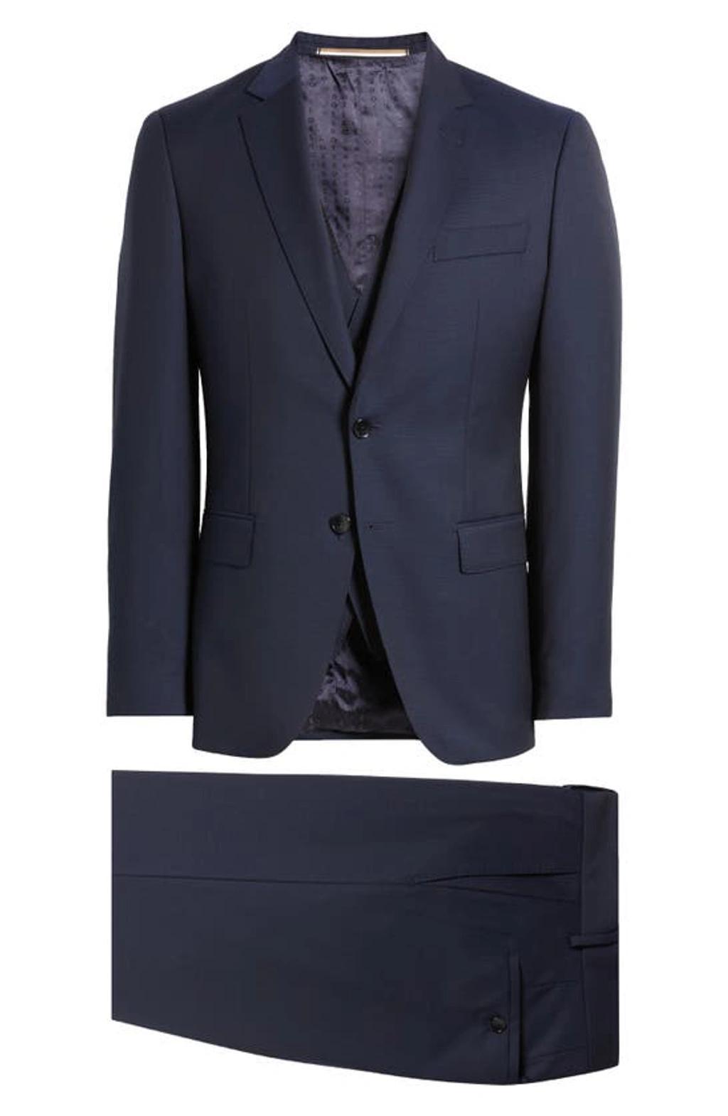 Huge Wool 3-piece Suit In Navy Product Image