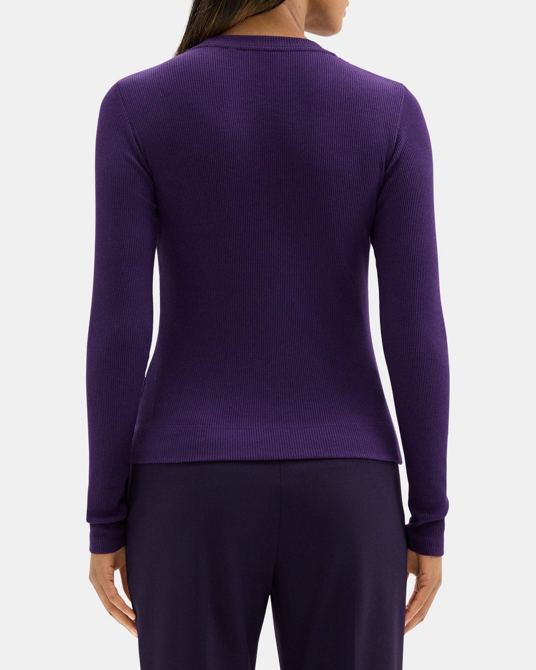 Long-Sleeve Tiny Tee in Ribbed Modal Cotton Product Image