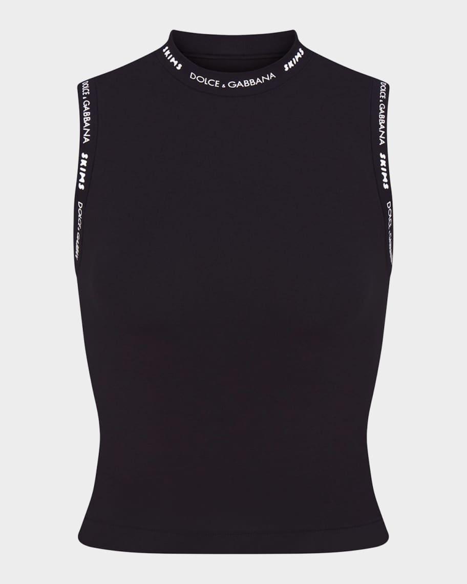 Cotton Jersey Mock-Neck Tank Product Image