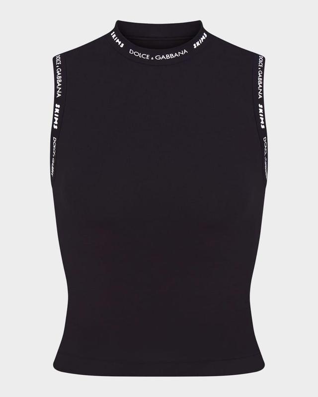 Cotton Jersey Mock-Neck Tank Product Image