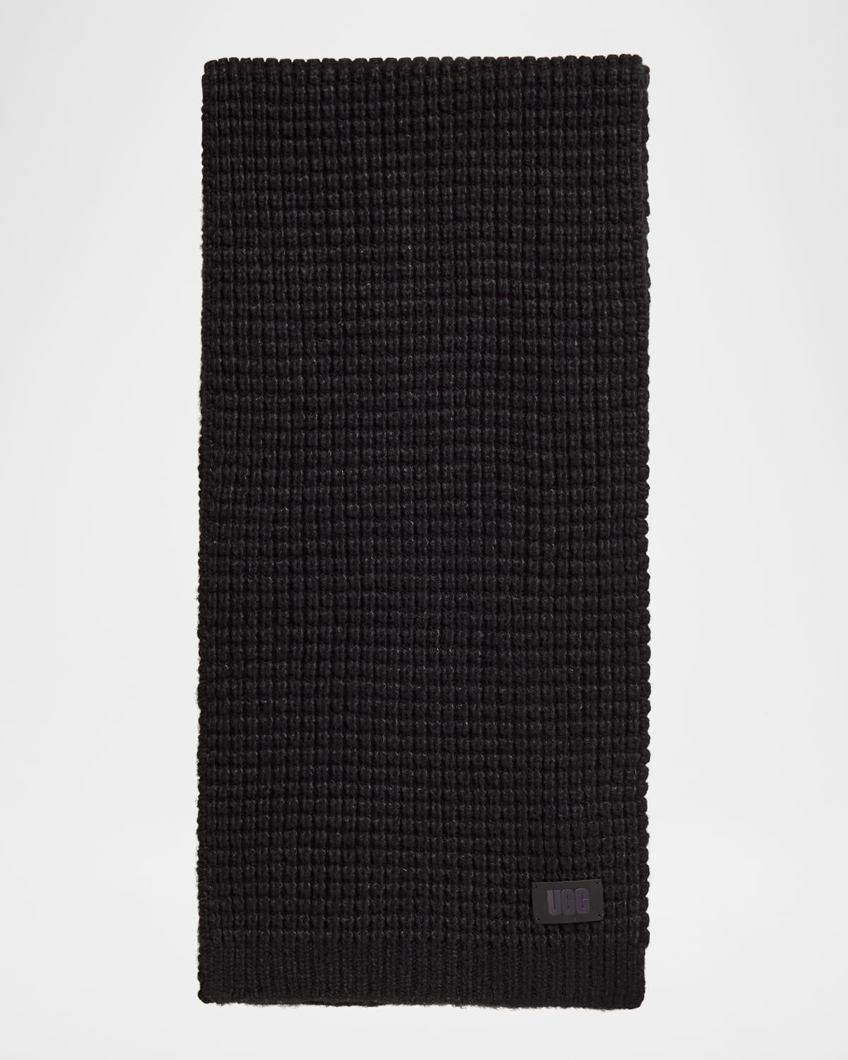 UGG Mens Waffle Scarf Acrylic Blend Scarves in Black product image