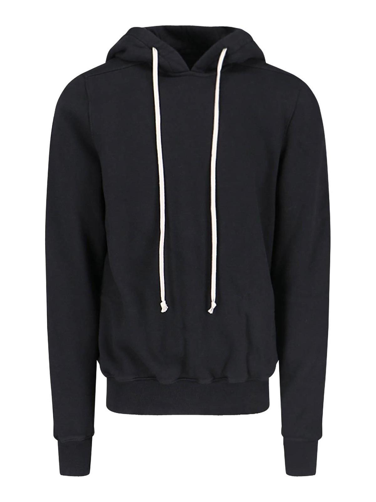 Hooded Sweatshirt With Fringe In Black Product Image