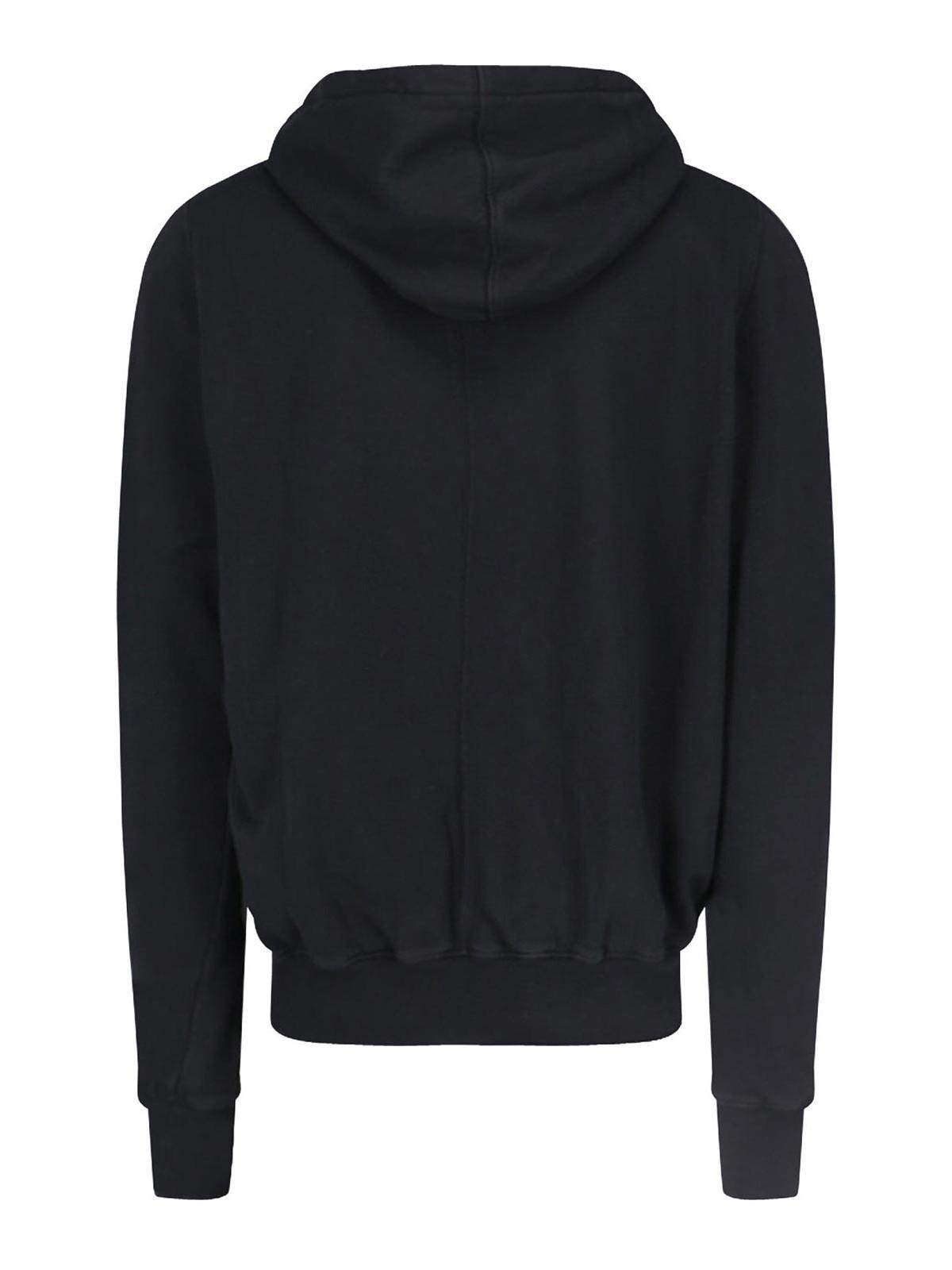 Hooded Sweatshirt With Fringe In Black Product Image