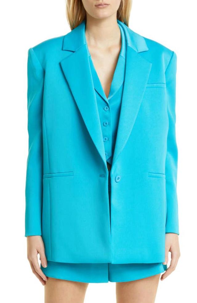 Shan Strong Shoulder Blazer In Ocean Floor Product Image