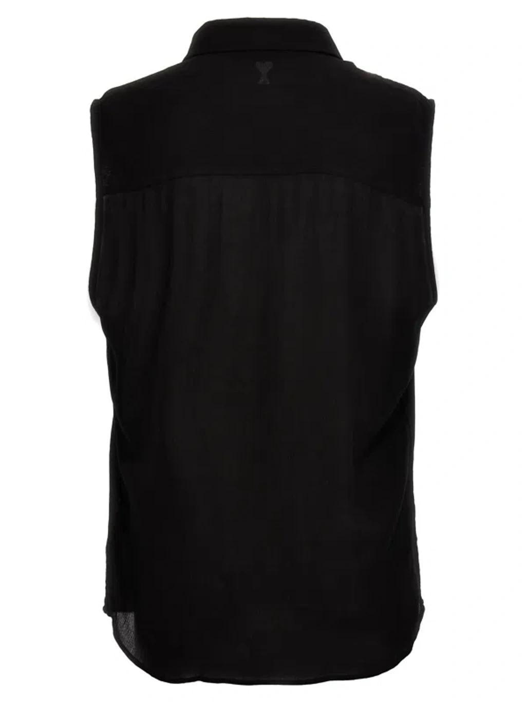 Ami Paris Sleeveless Shirt In Black Product Image