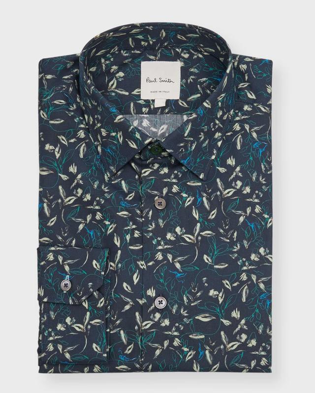 Mens Abstract Floral Dress Shirt Product Image