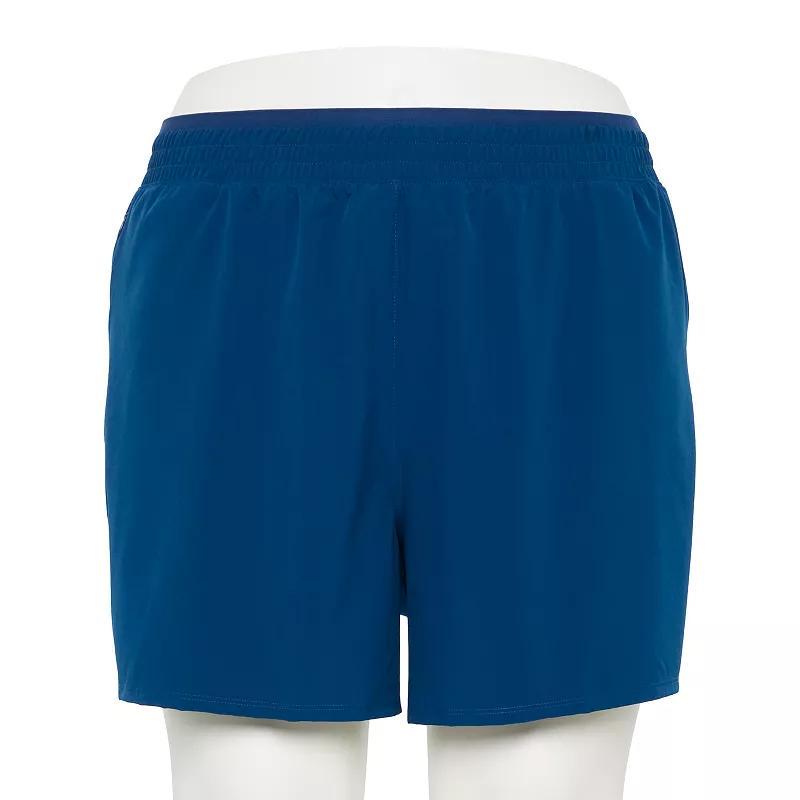 Plus Size Tek Gear Woven Run Shorts, Womens Dark Blue Product Image