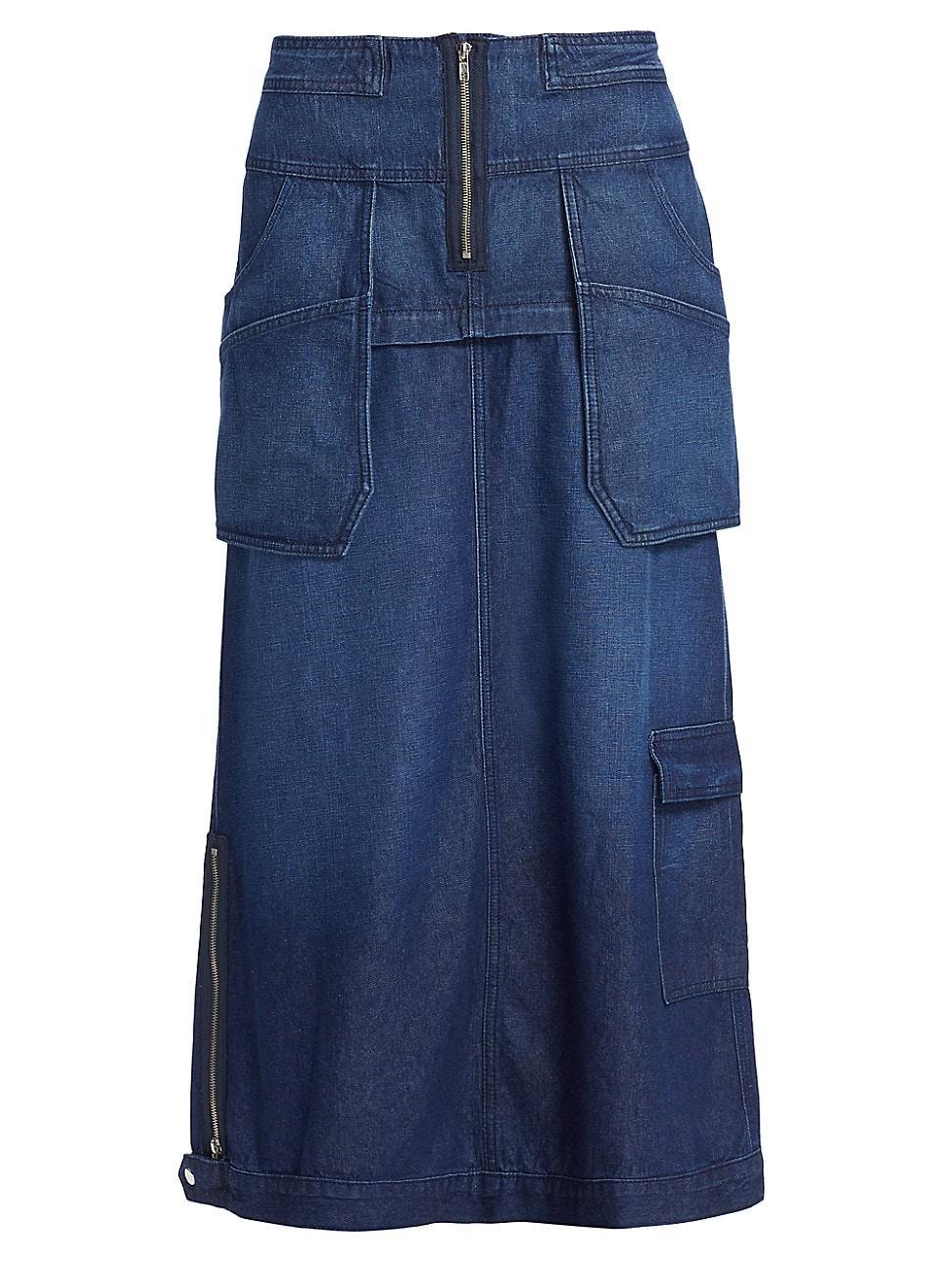 Womens Modular Denim Cargo Skirt Product Image