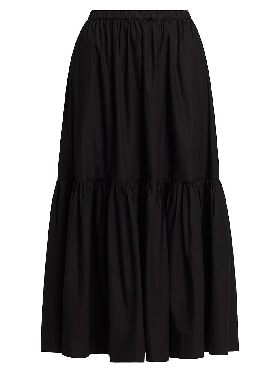 Womens Poplin Tiered Maxi Skirt Product Image