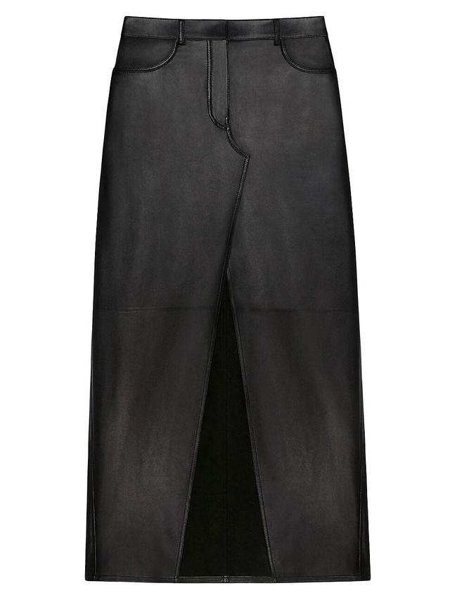 Womens Skirt In Leather With Slit Product Image