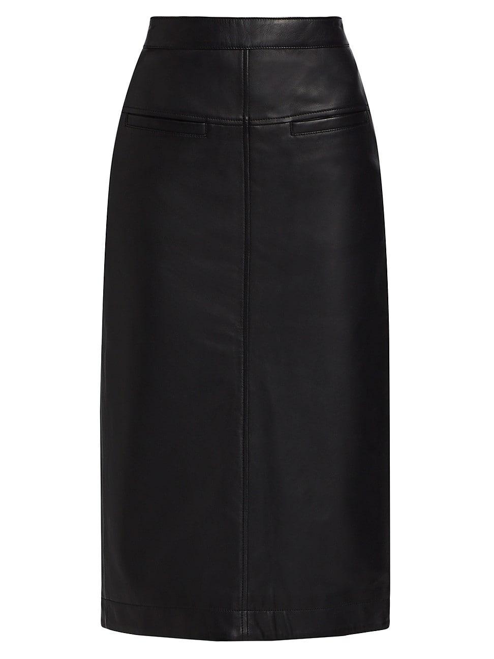 Womens Inaya Leather Pencil Midi-Skirt product image