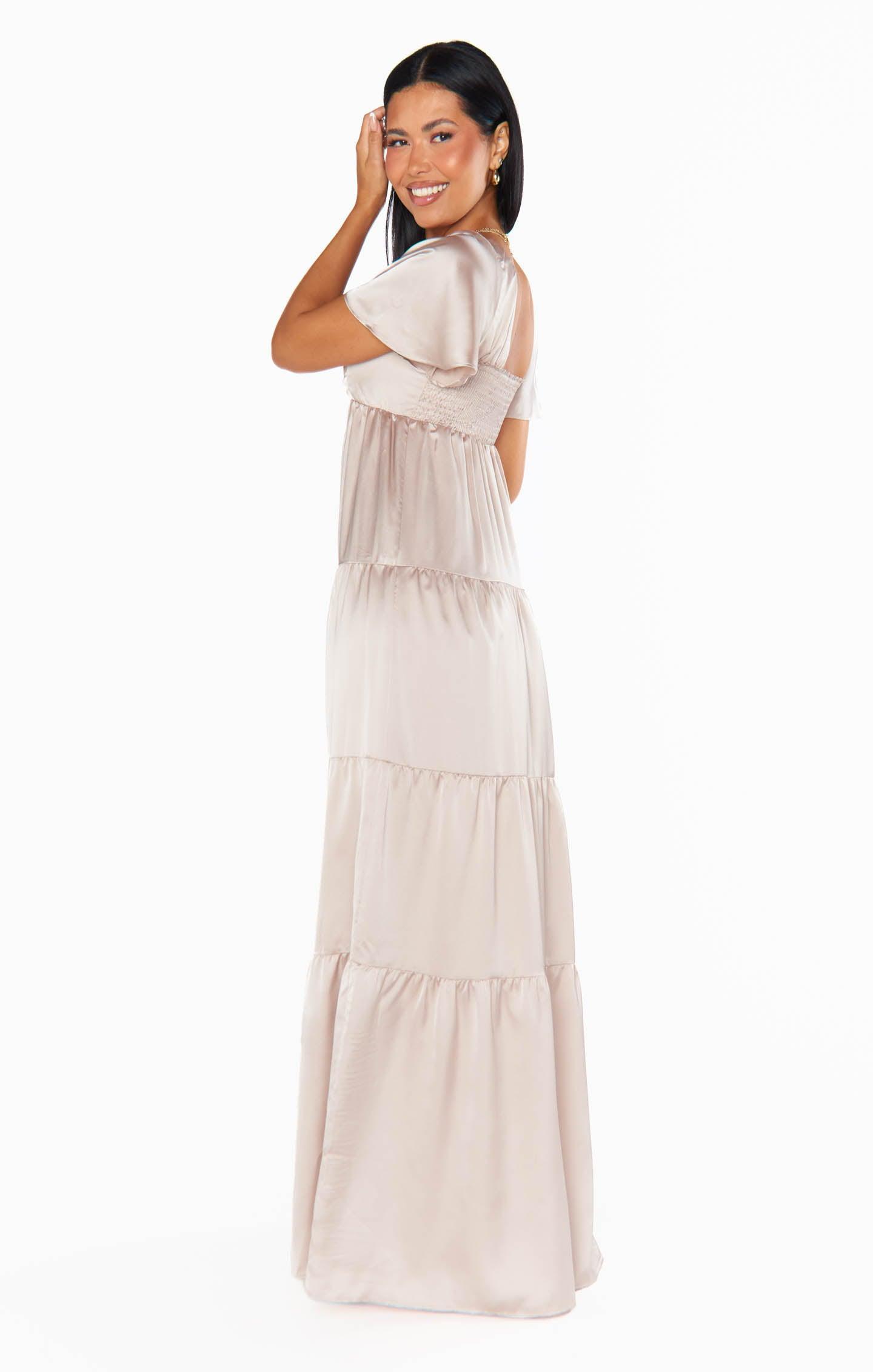 Nicole Maxi Dress ~ Show Me The Ring Luxe Satin Product Image