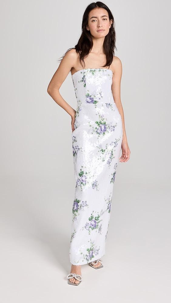 Tanner Fletcher Marilyn Floral Sequin Strapless Dress | Shopbop Product Image