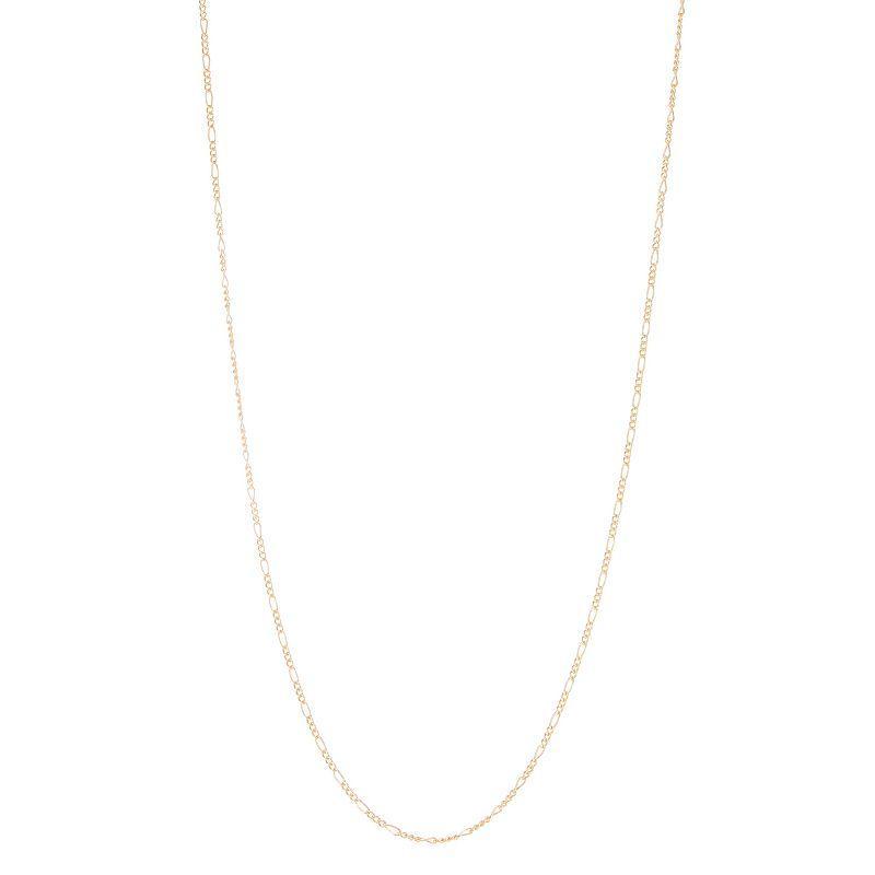 Jordan Blue 14k Gold Filled 2.1 mm Figaro Chain Necklace, Womens Product Image