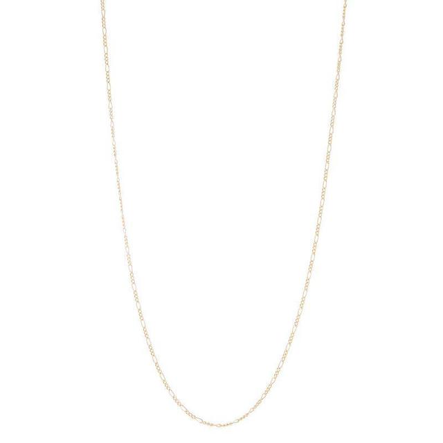 Jordan Blue 14k Gold Filled 2.1 mm Figaro Chain Necklace, Womens Product Image