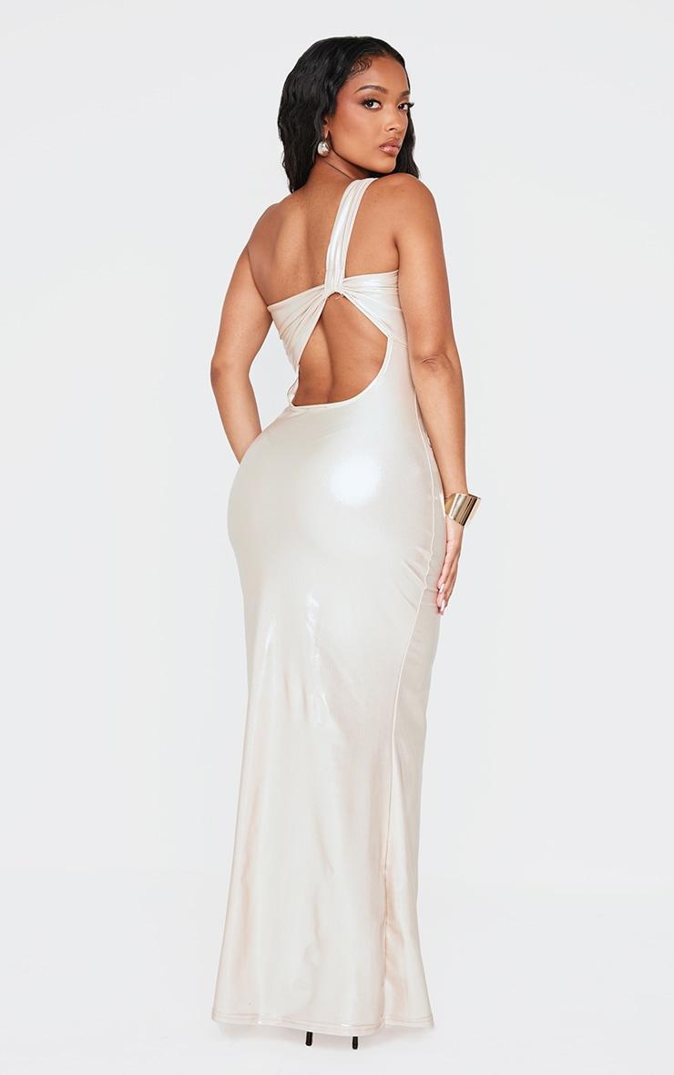 Shape Champagne Wet Look Cut Out Fishtail Maxi Dress product image