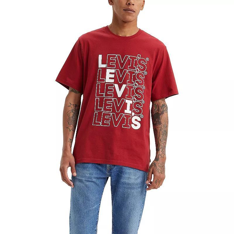 Mens Levis Relaxed Fit Short-Sleeve Graphic Tee Sun Dried Red Product Image