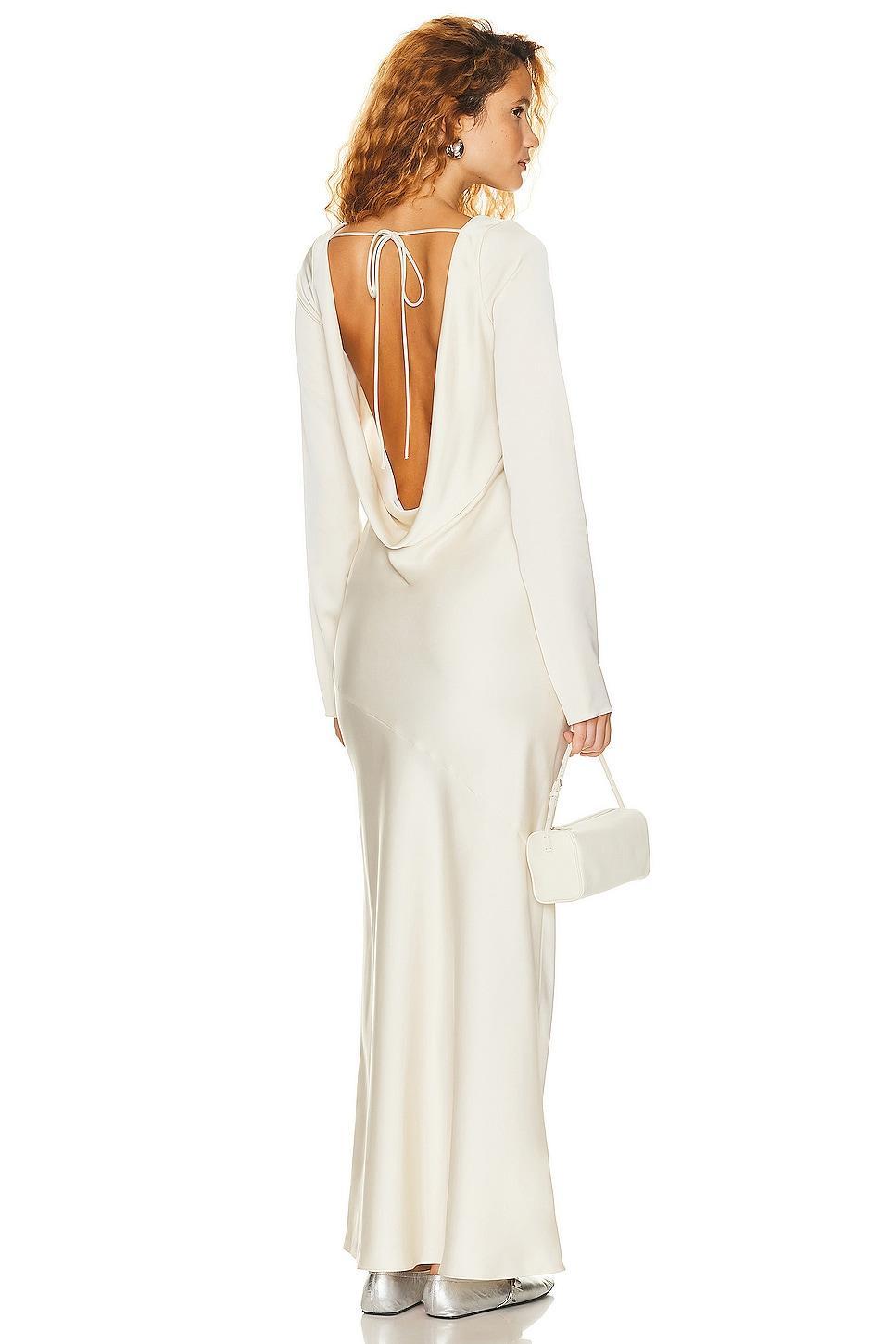 Helsa Angelica Backless Maxi Dress Ivory. (also in S, XS, XXS). Product Image