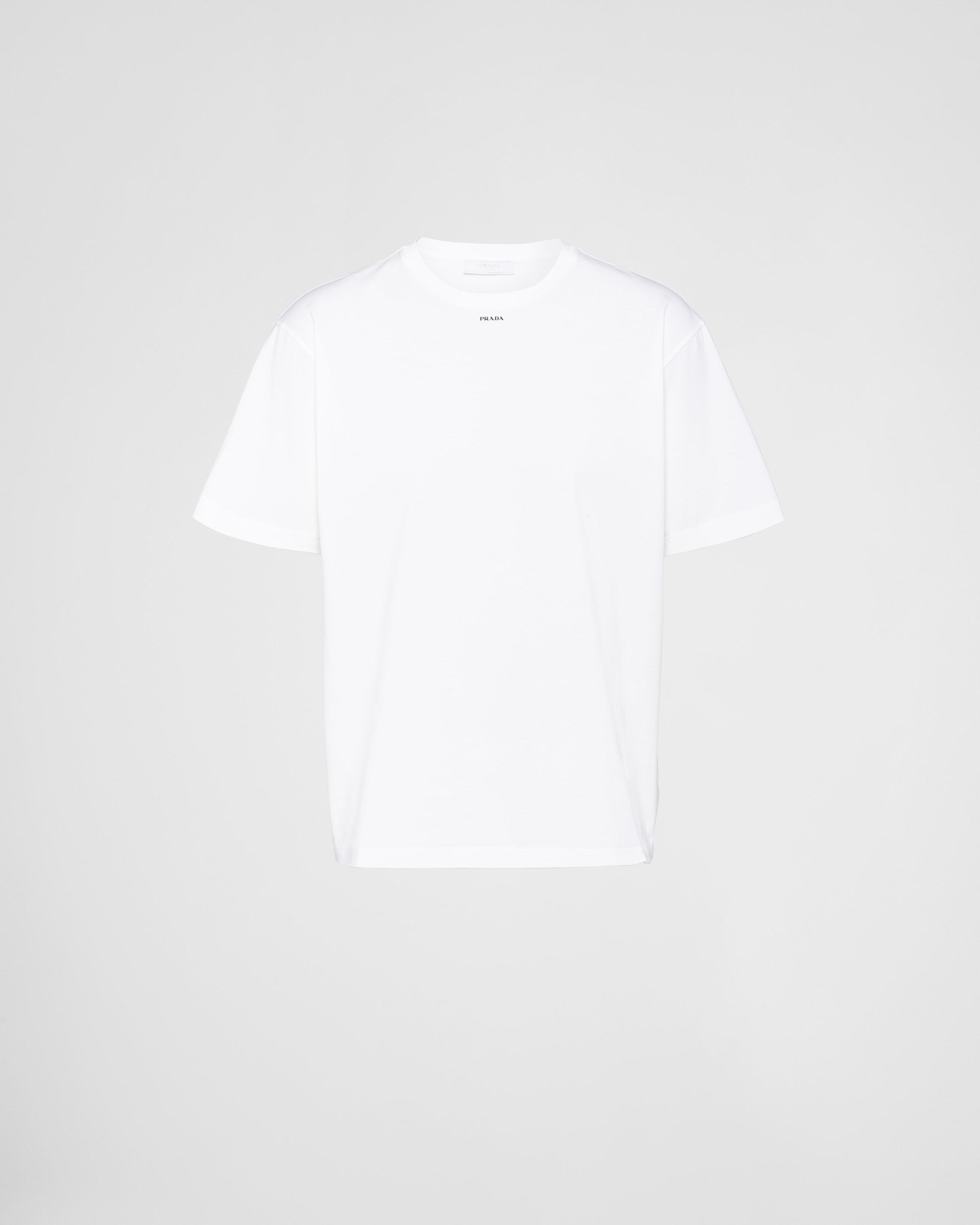 Stretch cotton T-shirt with logo Product Image