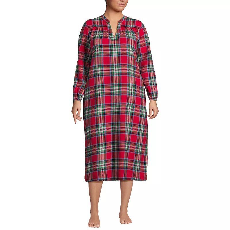 Plus Size Lands End Long Sleeve Flannel Nightgown, Womens Product Image