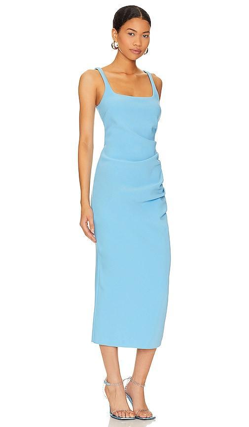 Bec + Bridge Karina Tuck Midi Dress in Blue. Product Image