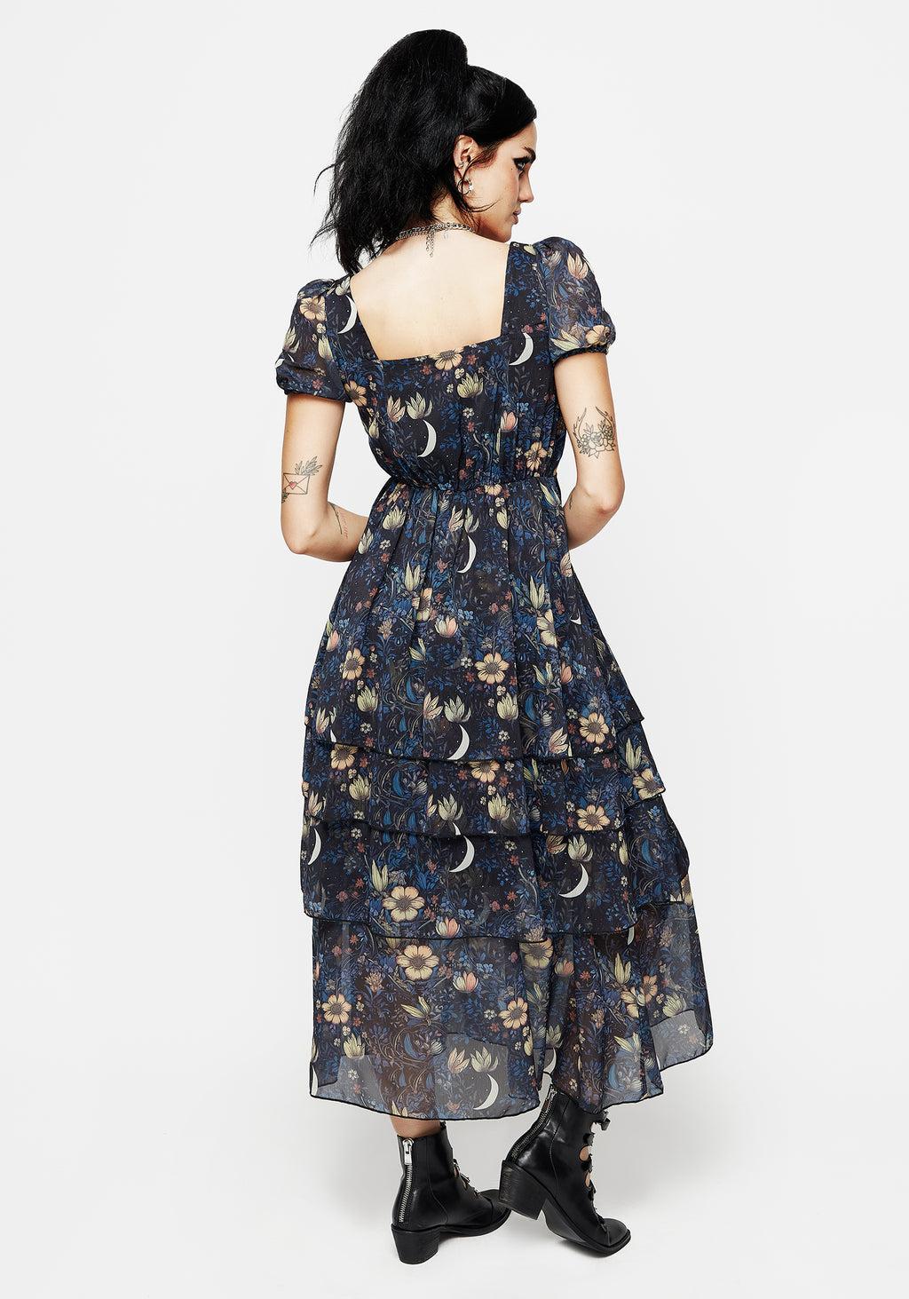 Primrose Floral Chiffon Layered Midaxi Dress Product Image