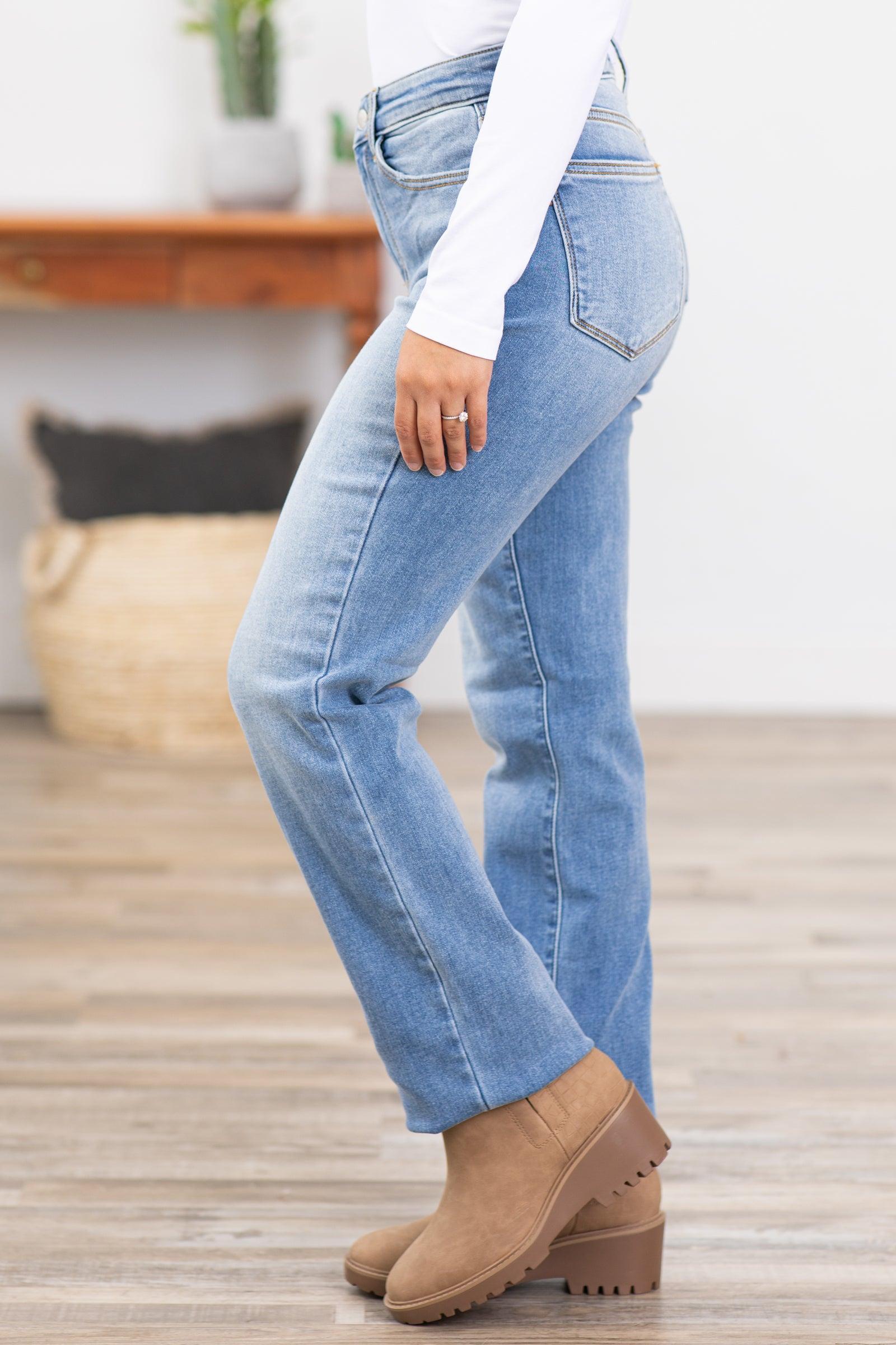 Judy Blue Medium Wash Thermal Insulated Jeans Product Image