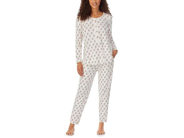 Lanz of Salzburg Sweater Knit Henley PJ Set (Wreath) Women's Pajama Sets Product Image