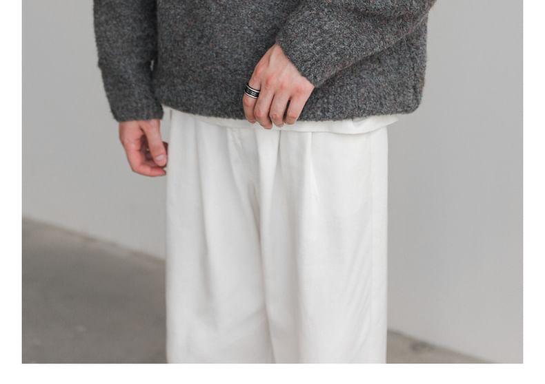 Crew Neck Drop Shoulder Oversized Sweater Product Image