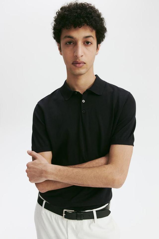 Slim Fit Silk-blend Polo Shirt Product Image